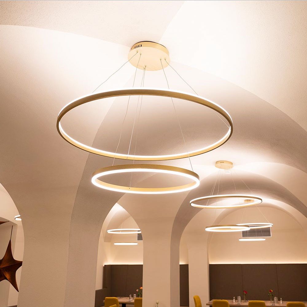s.luce Pendelleuchte LED 2er-Ring Hängeleuchten Kombination Zentrisch Schwarz, Warmweiß
