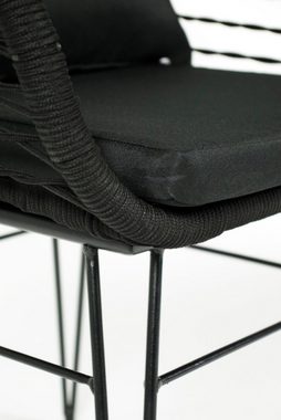 Kobolo 4-Fußstuhl Gartenstuhl RETRO BLACK schwarz - Metallgestell (aus Taslan, 1 St)