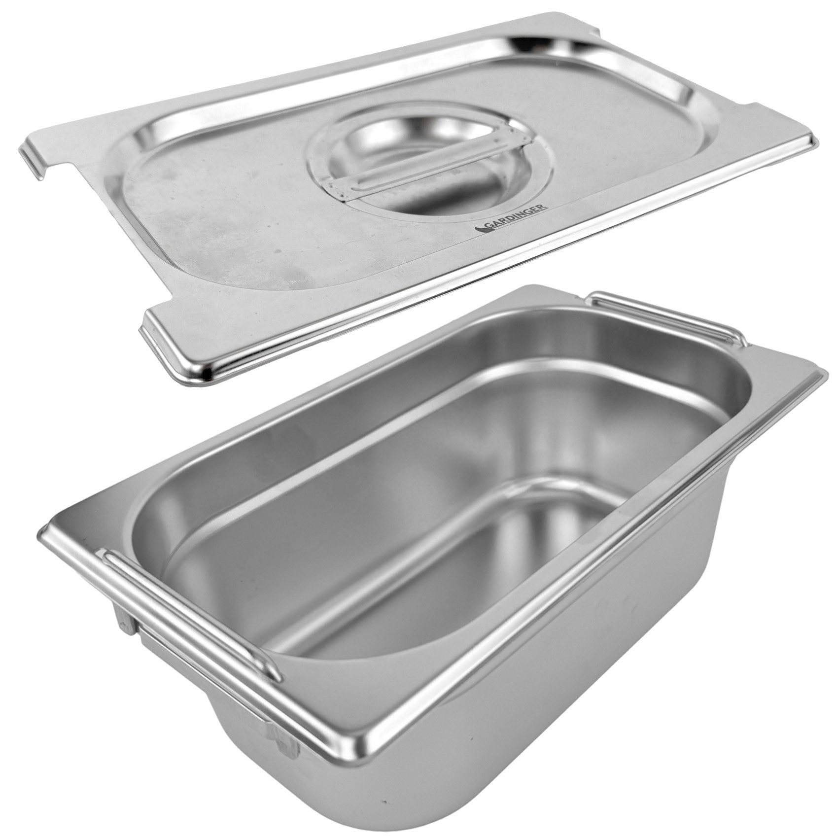 GARDINGER Aufbewahrungssystem GN-Behälter 1/4 100 mm tief Gastronormbehälter Set mit Deckel, Edelstahl