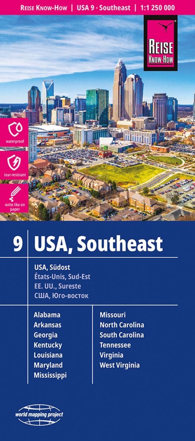 Reise Know-How Landkarte USA 9 Südost 1 : 1.250.000: Missouri, Kentuck / Reise Know-How Verlag Reise Know-How Verlag Peter Rump