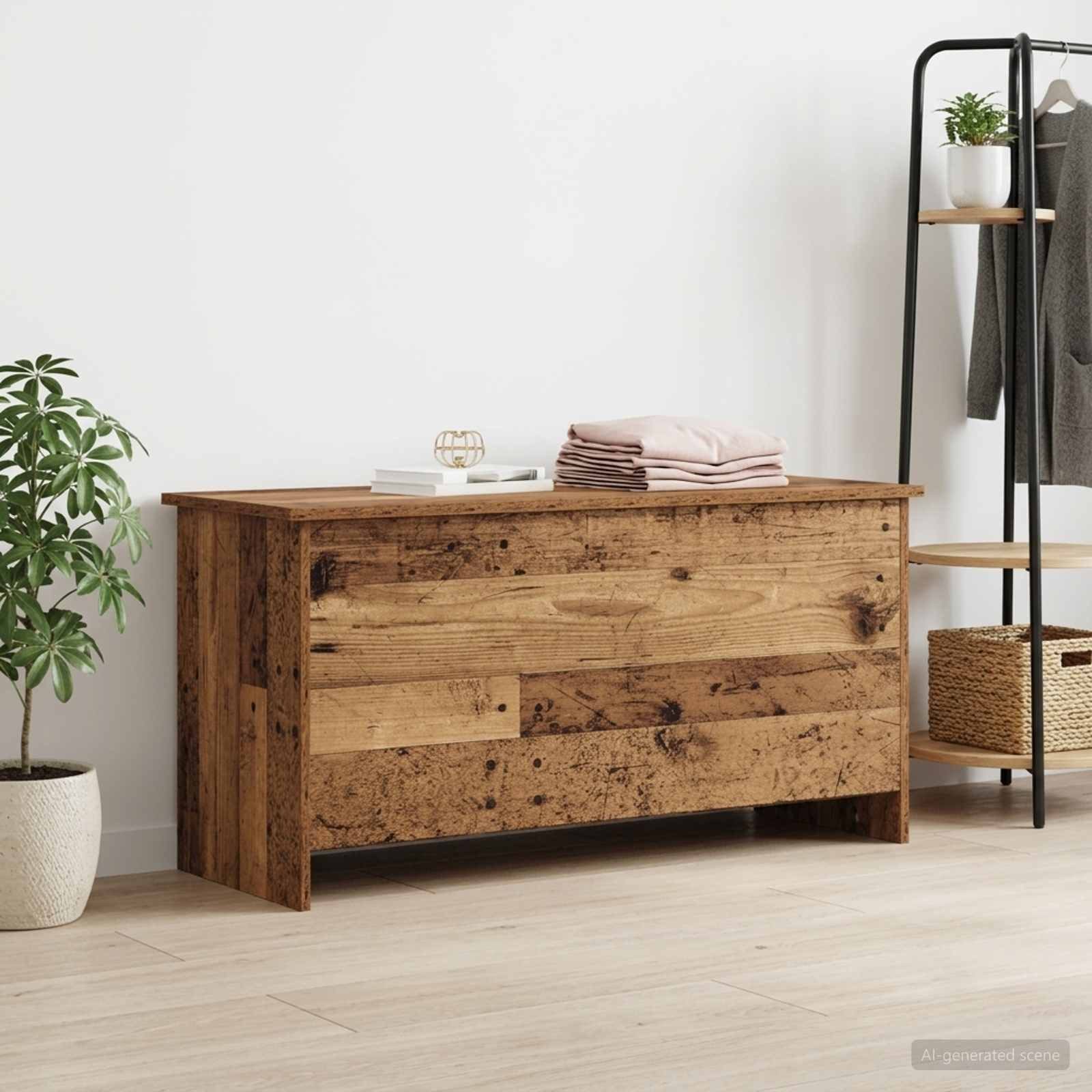 vidaXL Aufbewahrungsbox Aufbewahrungstruhe Altholz 100 x 40 x 50 cm Holzwerkstoff (1 St)