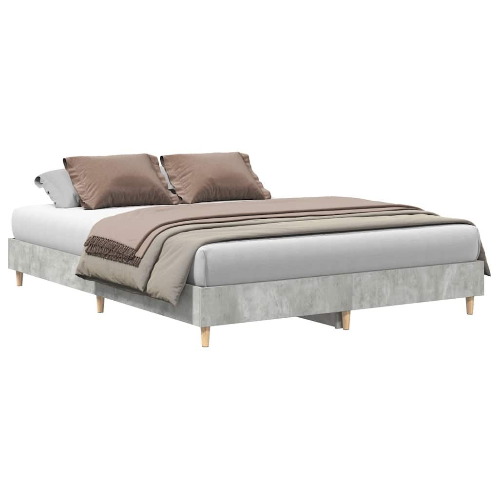vidaXL Bett Bettgestell ohne Matratze Betongrau 140x200 cm Holzwerkstoff