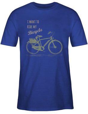 Shirtracer T-Shirt I want to ride my bicycle Vintage Retro