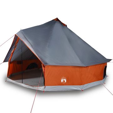 vidaXL Kuppelzelt Zelt Campingzelt Tipi Familienzelt 8 Personen Grau und Orange Wasserdi