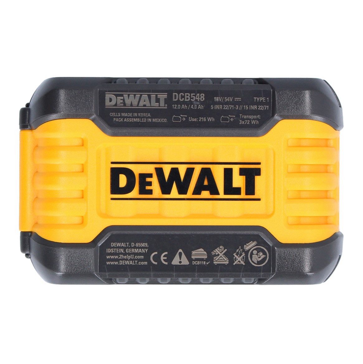 DeWalt DCB 548 Y2 2x Akku 18 V / 54 V max. 12 Ah / 12000 mAh Li-Ion XR Akkupacks