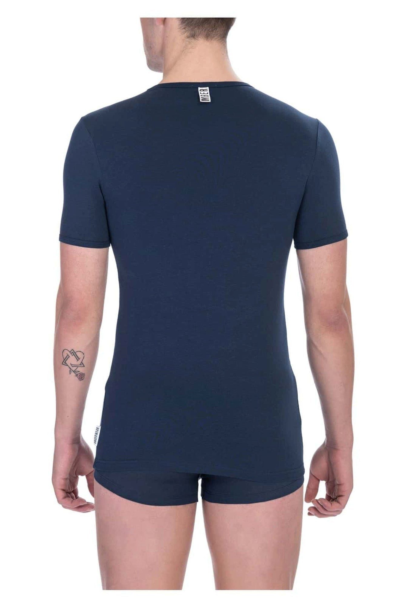 T-Shirts) T-Shirts), 2er-Pack, (Packung T-Shirt, R-Ausschnitt Navy Bikkembergs (2ei 2ei blau, 2er-Pack,