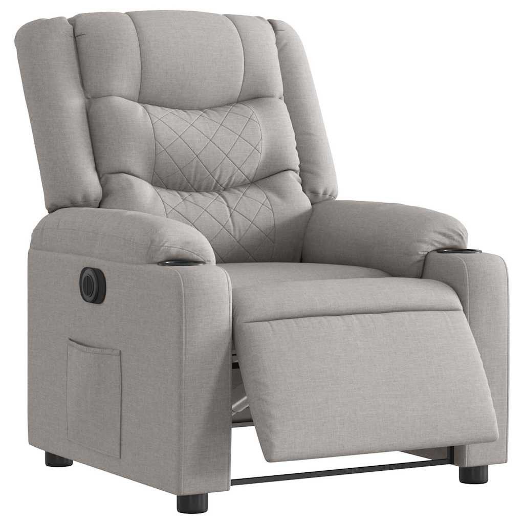 vidaXL Sessel Relaxsessel Elektrisch Wolkengrau Stoff günstig online kaufen