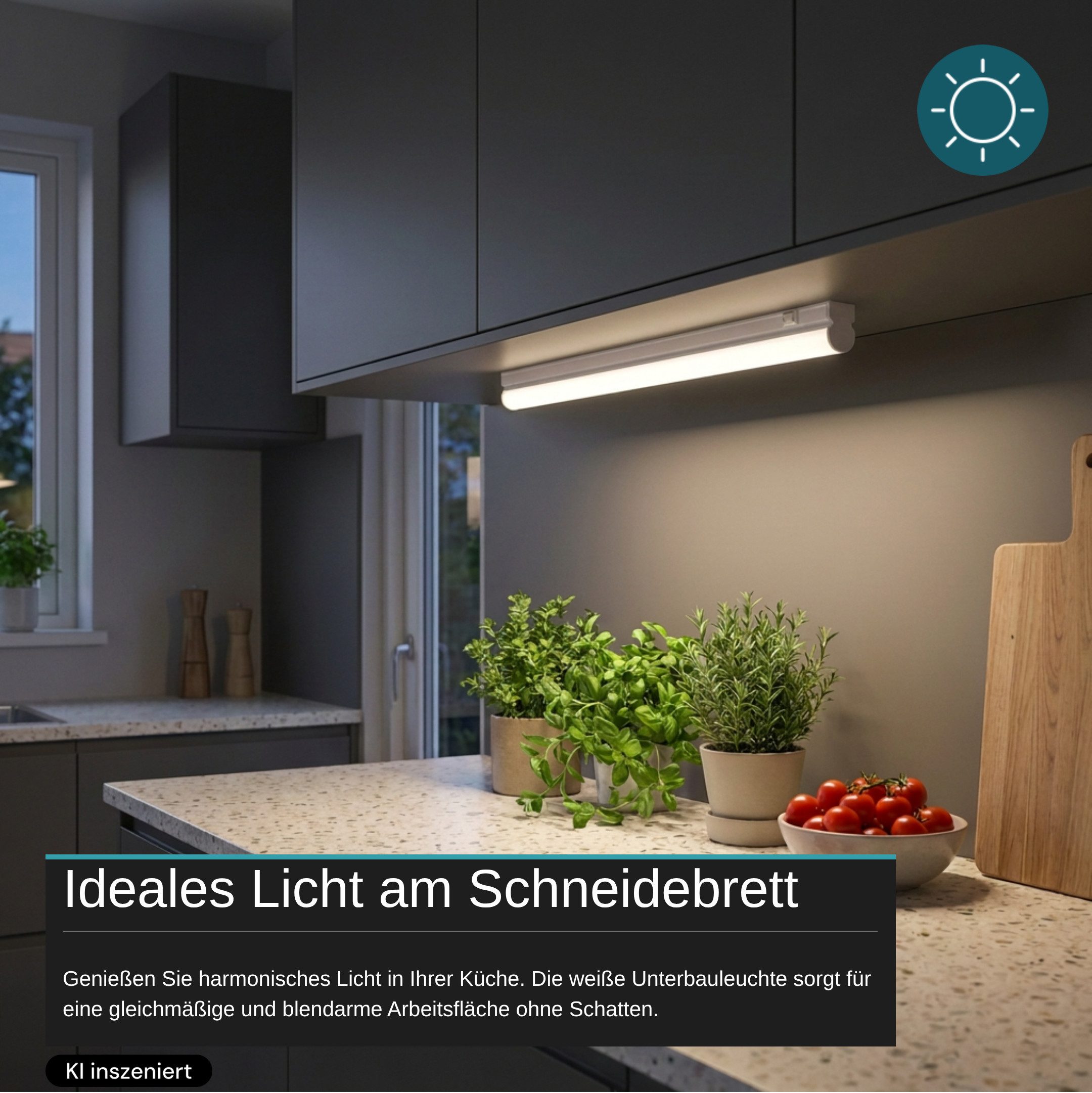 LUXULA LED Unterbauleuchte LUXULA LED Unterbauleuchte 58 cm 8 W 4500 K Neutralweiß Weiß, LED fest integriert, Neutralweiß – Bild 3 von 5