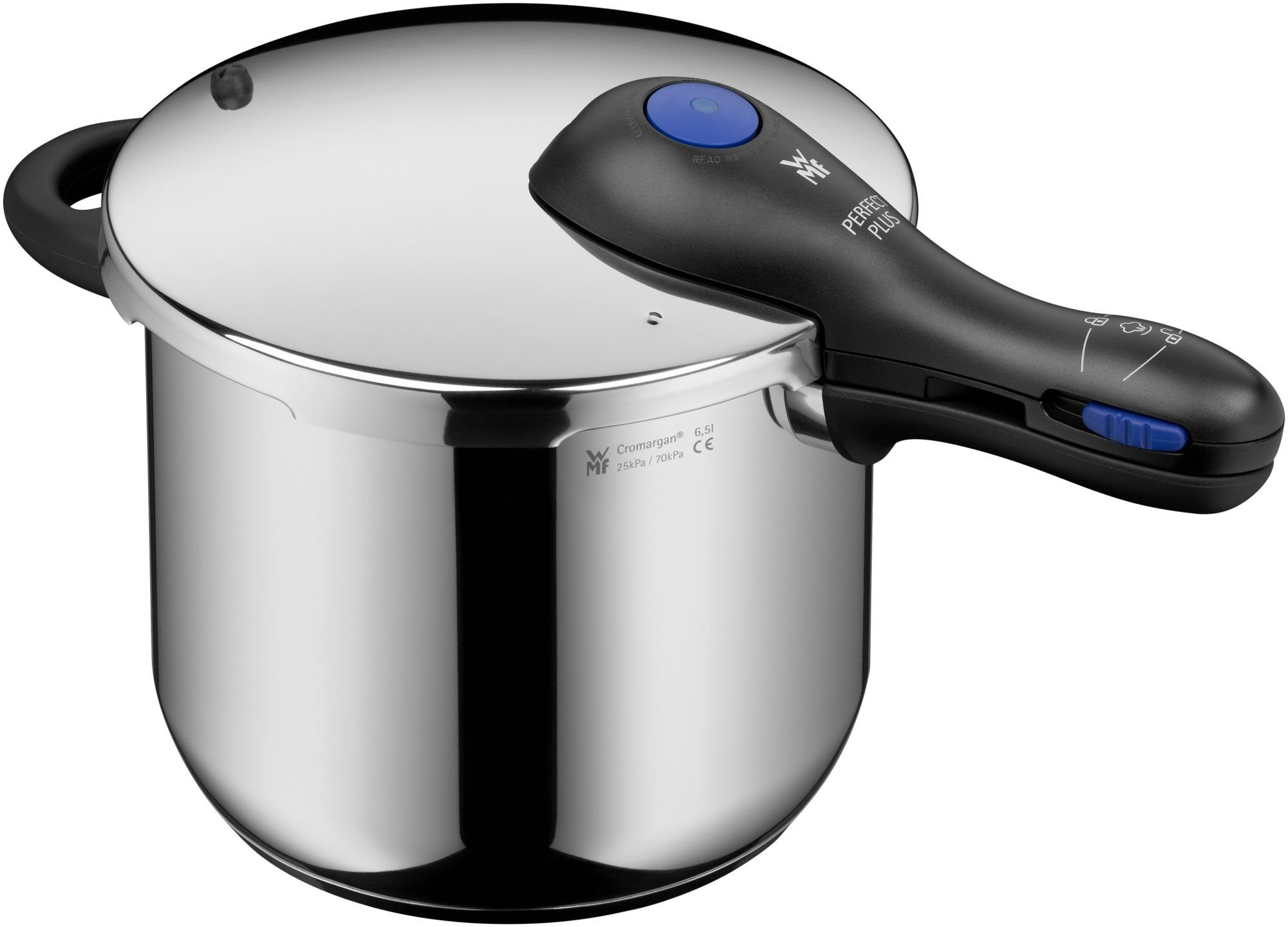 WMF Schnellkochtopf Perfect Plus One Pot Schnellkochtopf mit Dampfgareinsatz, 6,5 Liter, Edelstahl, One Pot