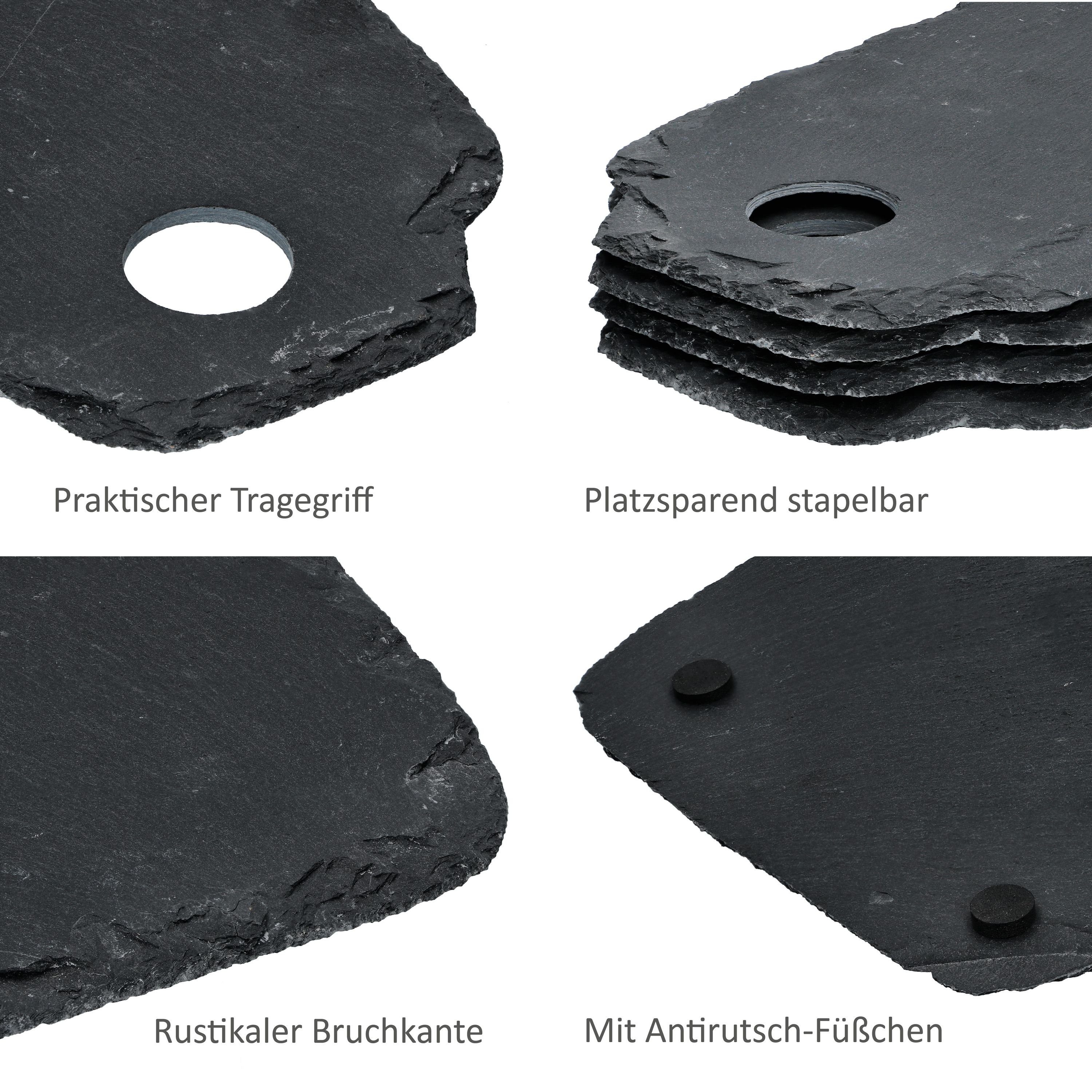 - Schiefer Set Breker 23x35 Ritzenhoff Scivaro 315301, & Schieferplatte 2er cm Servierplatte