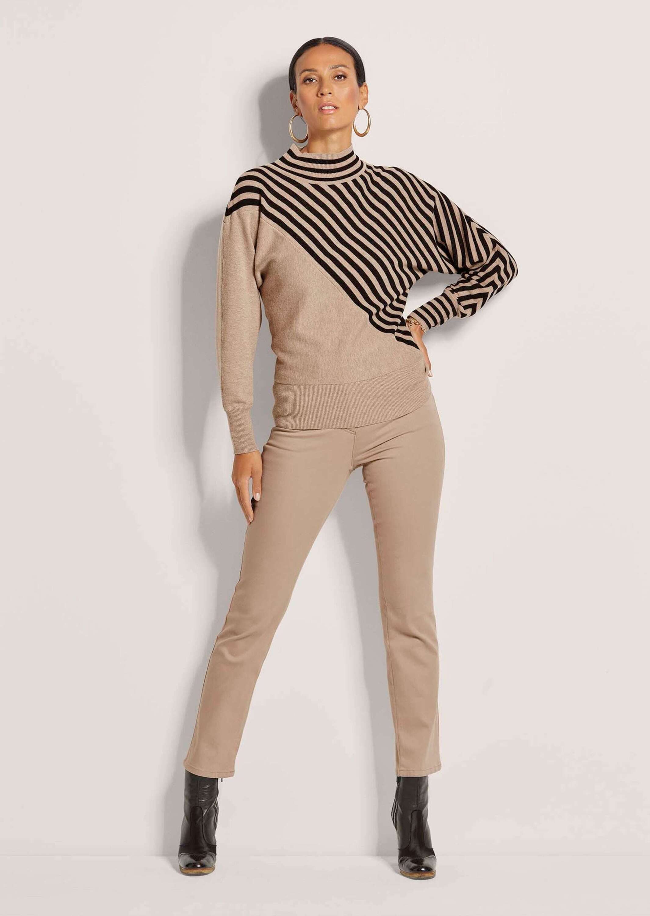 MADELEINE Strickpullover Feinstrickpullover mit Streifenmuster Pullover mit günstig online kaufen