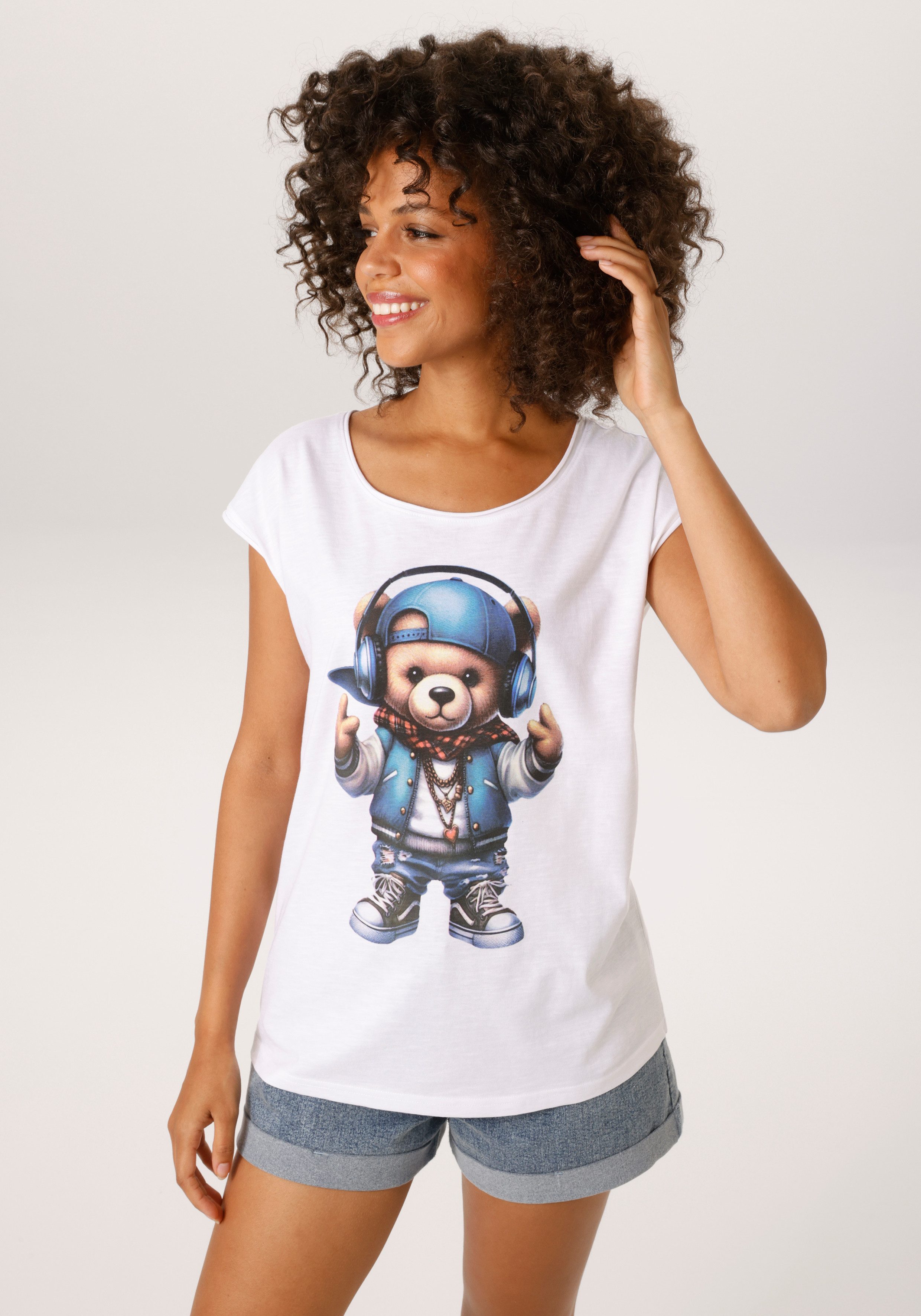 Aniston CASUAL T-Shirt mit coolem Teddybär Frontdruck - NEUE KOLLEKTION. € 19,99, (€ 19,99 pro 1 Stk).