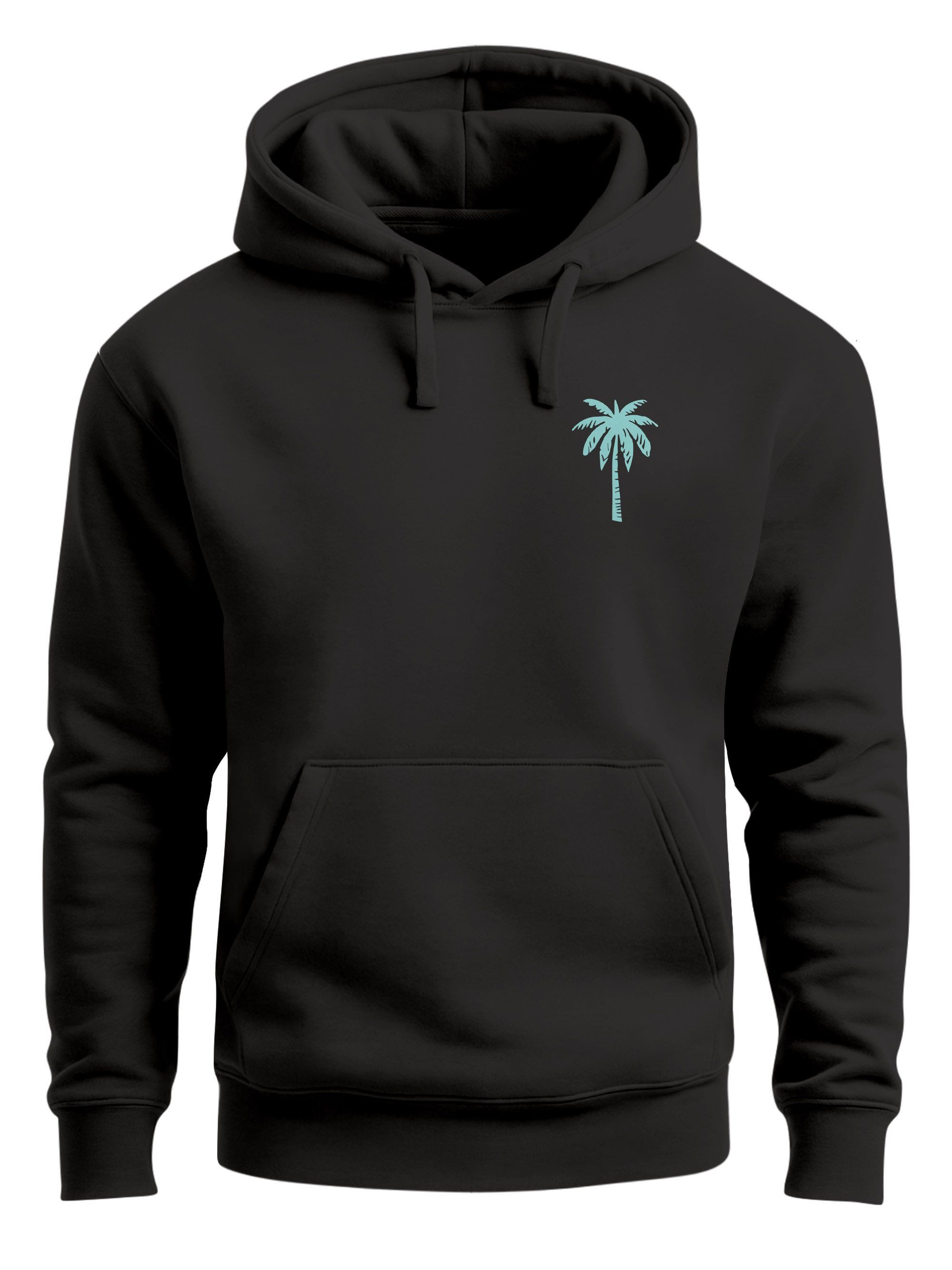 Neverless Hoodie Hoodie Herren Print Palme Logo Aufdruck Motiv Kapuzen-Pull günstig online kaufen