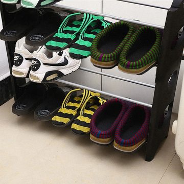 Retoo Schuhregal Schuhregal 4 Ebenen Schuhschrank Schuhständer Organizer Schuhablage, Packung, Flexibilität bei der Lagerung, Einfache Montage/Demontage, Langlebige