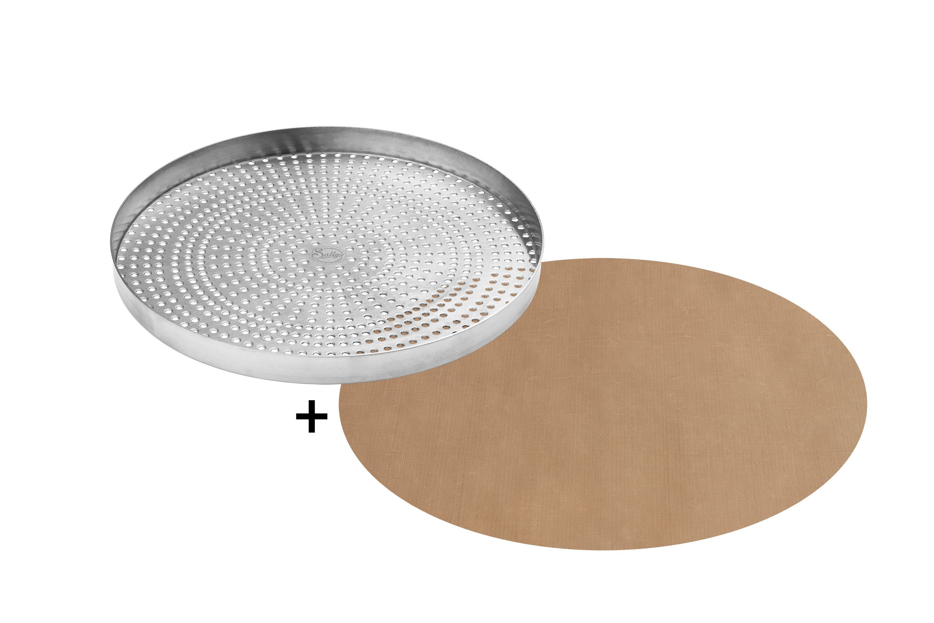 Sallys Springform Boden aus Edelstahl - verschiedene Größen, (Backform Boden mit gleichmäßiger Wärme & einfache Reinigung), inklusive Dauerbackfolie bis 1000 mal verwendbar