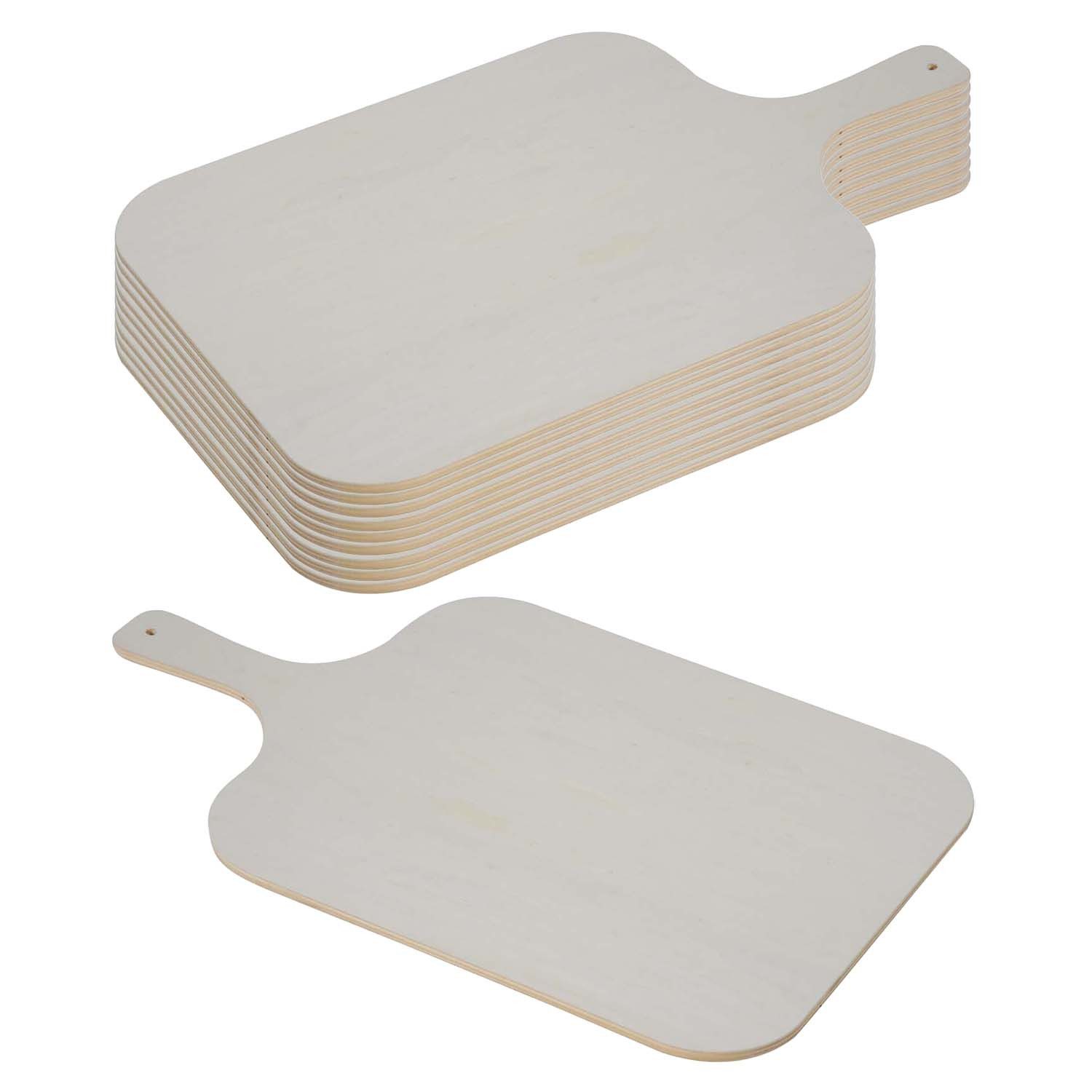 Kesper Servierbrett 10 Stück Flammkuchenbrett mit Tragegriff - Pappelholz, Holz, (10-St), mit extra Tragegriff
