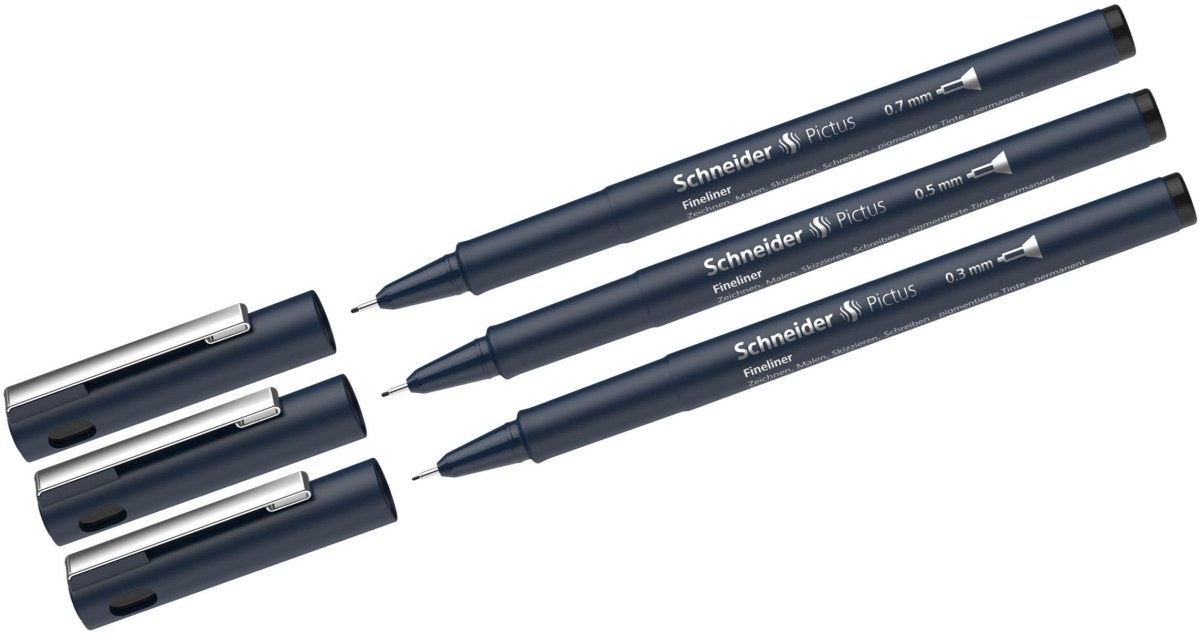 SCHNEIDER Fineliner Fineliner Pictus 0,3/0,50,7mm schwarz VE=3 Stück