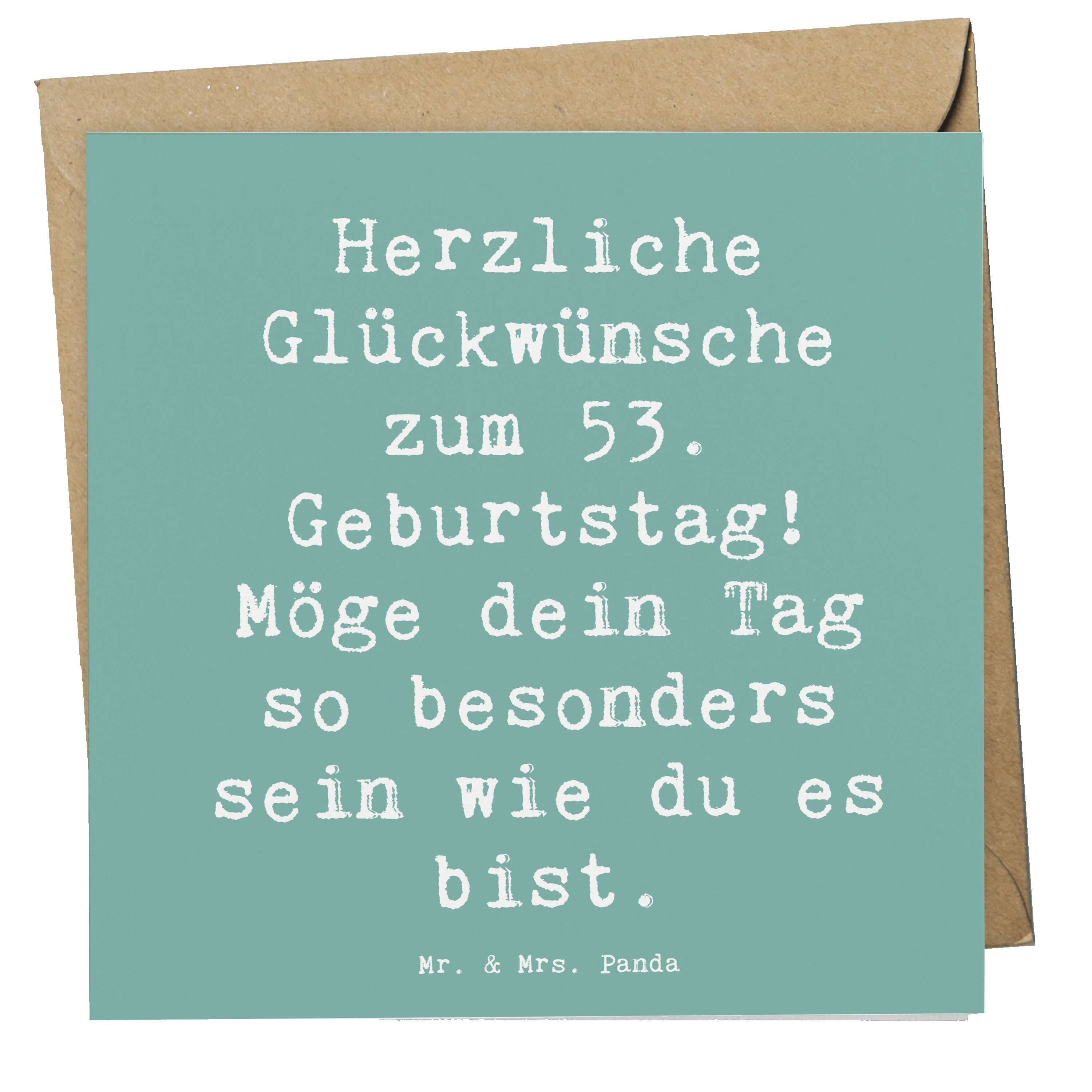Grußkarte 53. Geburtstag - Meeresbrise - Geschenk, Mr. & Mrs. Panda, Herzliche