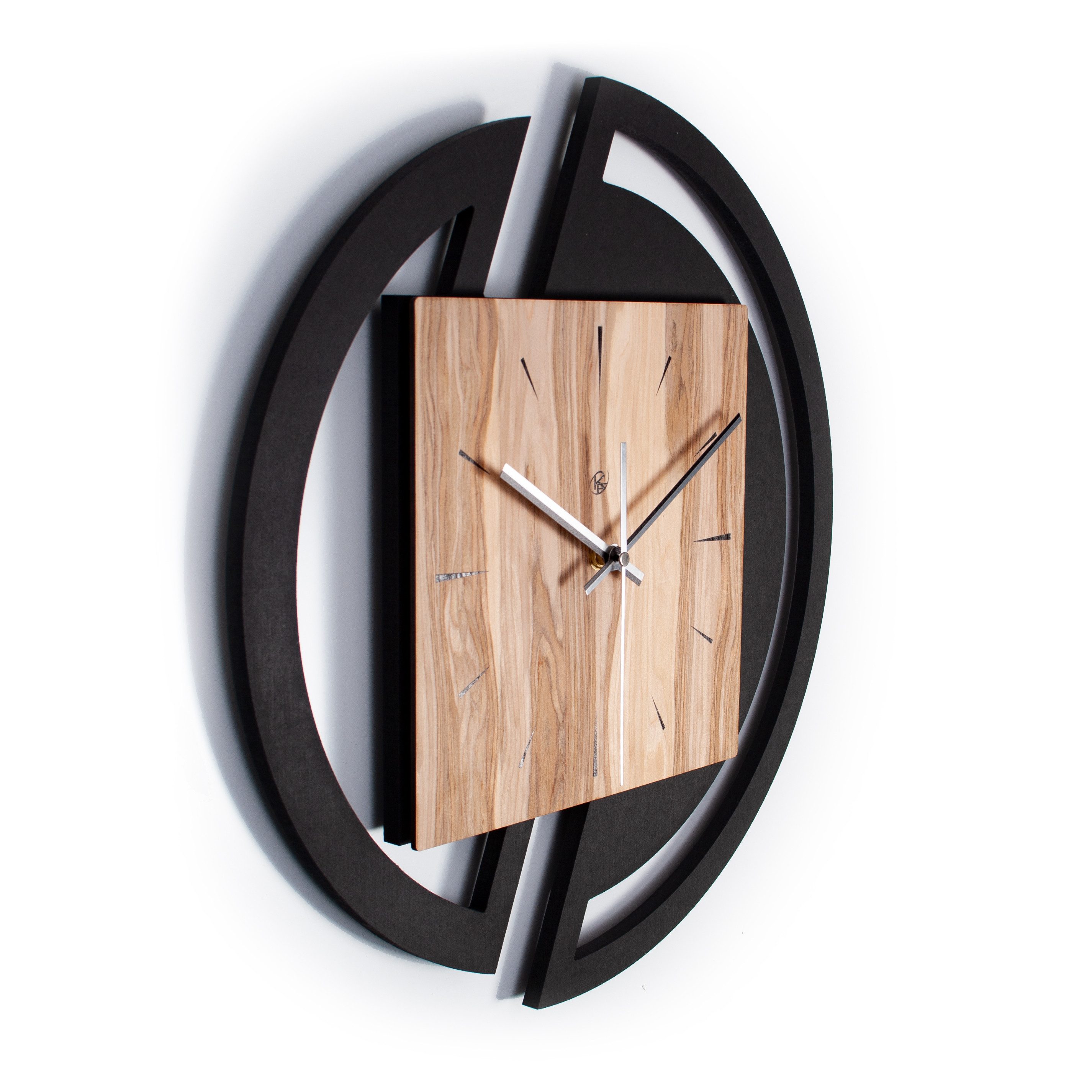 Kreative Feder Wanduhr Runde Designer-Wanduhr aus Holz (stilvoller Akzent a günstig online kaufen