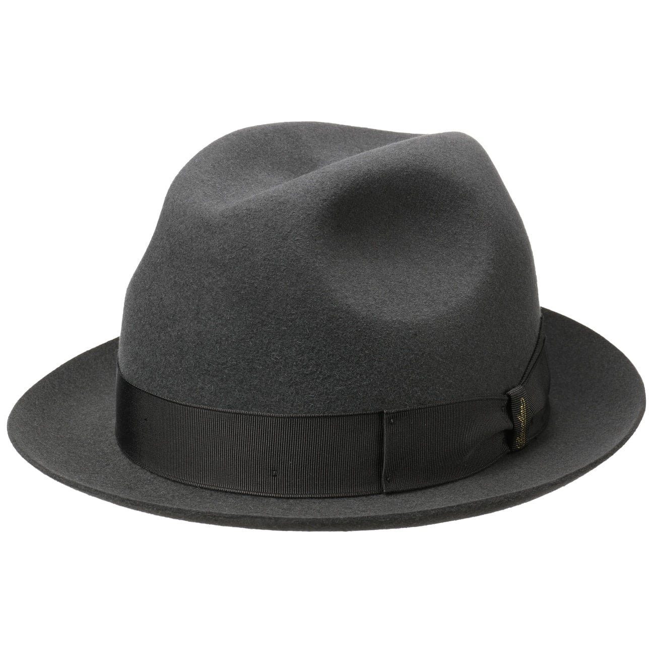 Borsalino Trilby (1-St) Fedora mit Ripsband, Made dunkelgrau Italy in