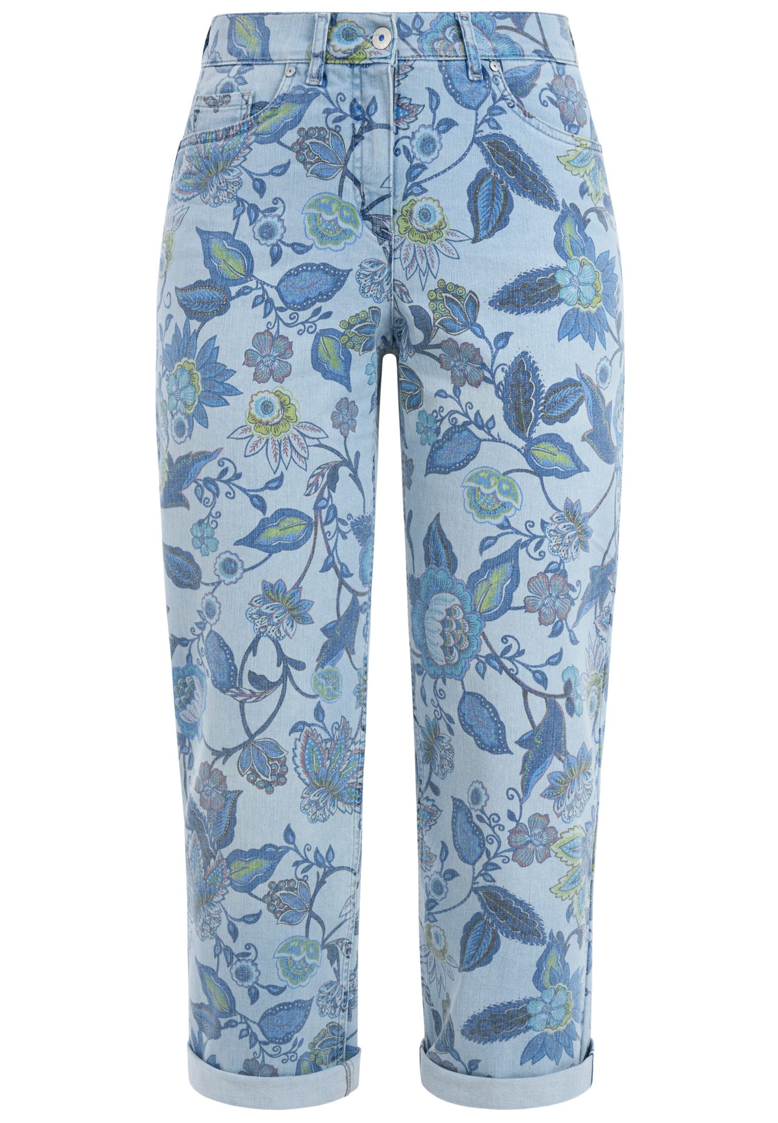 Recover C.C. 7/8-Jeans Antonia mit floralem Print 5-Pocket-Style, 7/8-Länge, floraler Druck