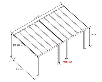 Palram - Canopia Terrassendach Olympia 3x6.1, BxT: 619x295 cm, Bedachung Doppelstegplatten, BxT: 619x295 cm