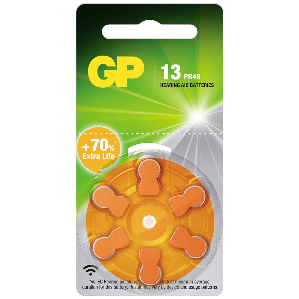 Gp GP Hörgerätebatterie ZA13 1.4 V 6 St. Zink-Luft PR48 Knopfzelle