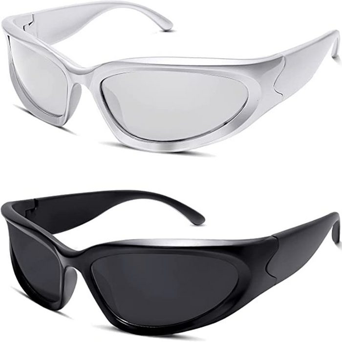 Housruse Sonnenbrille Polarisierte Sonnenbrille Herren Damen Oval Sonnenbrille UV400 (einstellen 2-St) UV-Schutz Fahrbrille