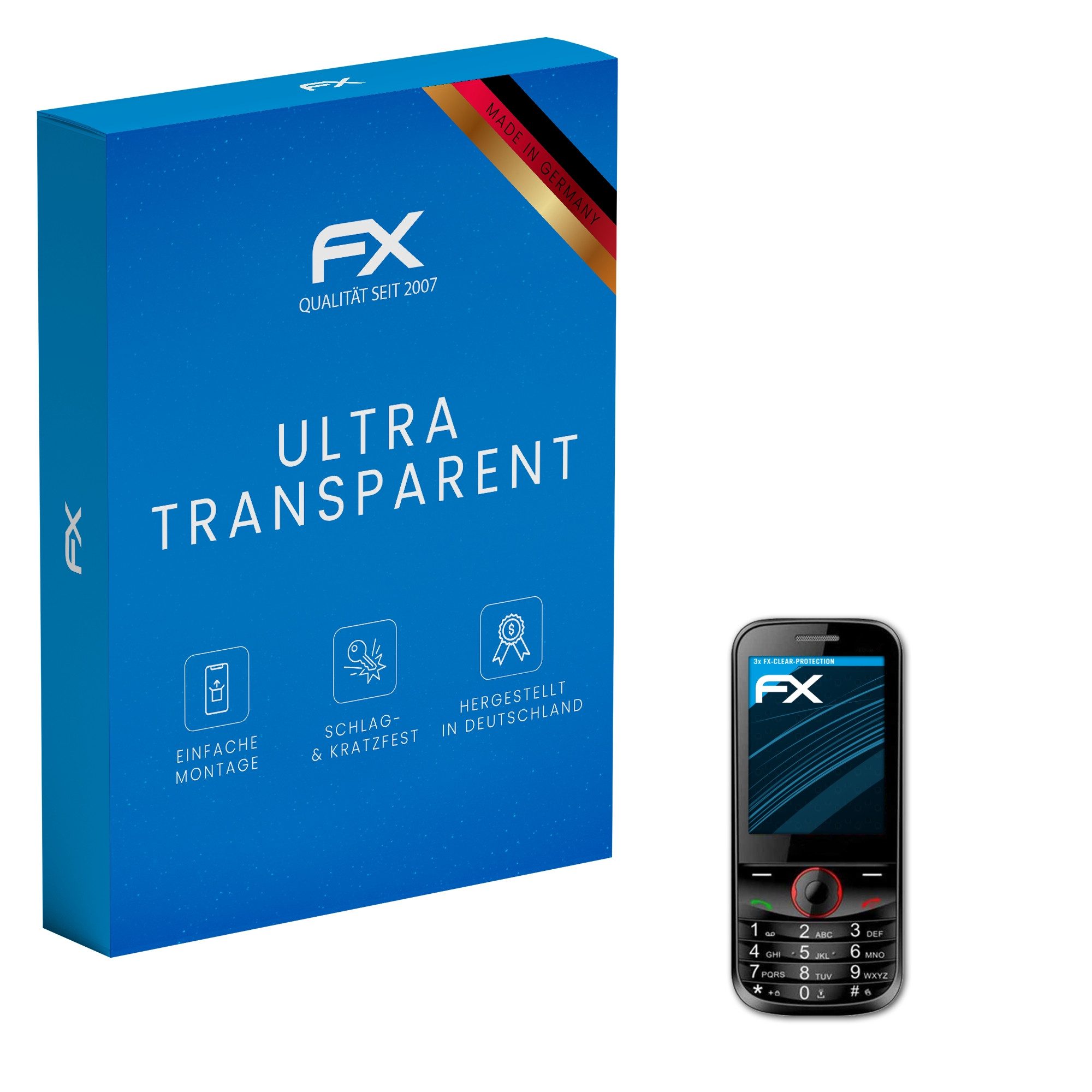 atFoliX Schutzfolie Displayschutz für Celkon C52, (3 Folien), Ultraklar und hartbeschichtet