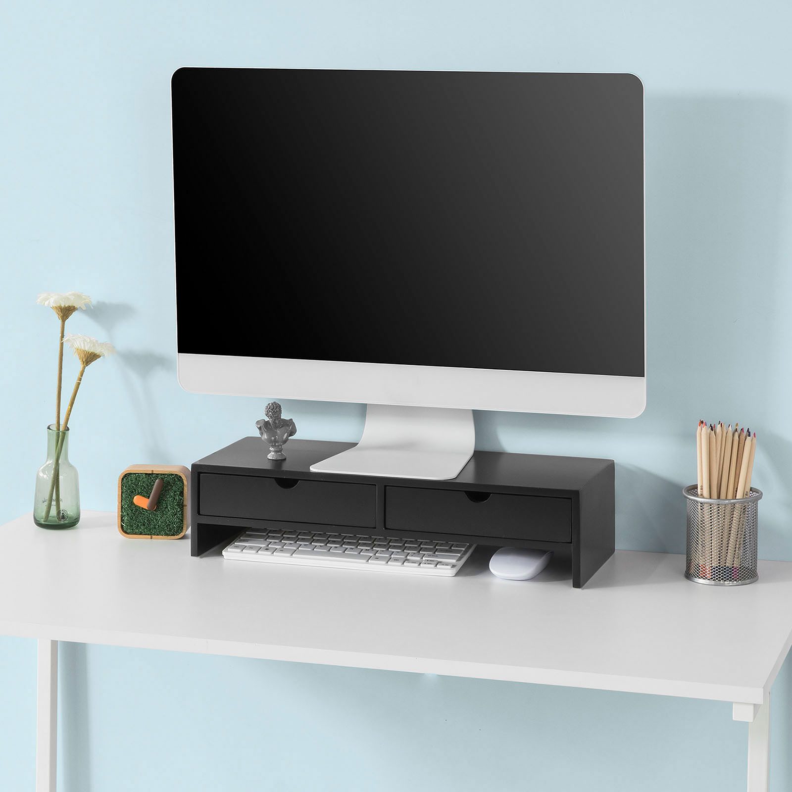 SoBuy Monitor-Halterung BBF02, Schreibtisch Organizer Bildschirmerhöhung Monitor Ständer, (Bildschirm Ständer Monitorerhöhung Bildschirmerhöher Monitorständer)