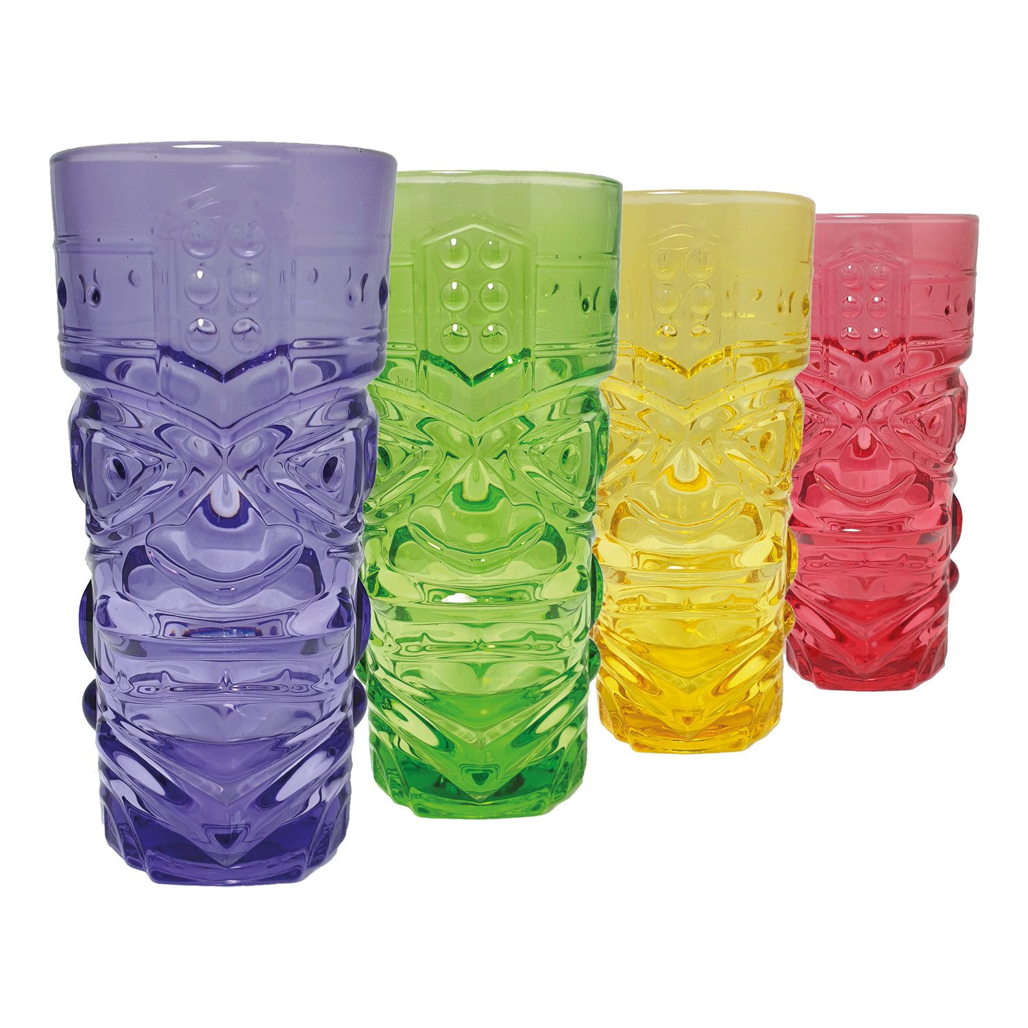 Bar Bespoke Glas Tiki Gläser in verschiedenen Farben im 4er Set