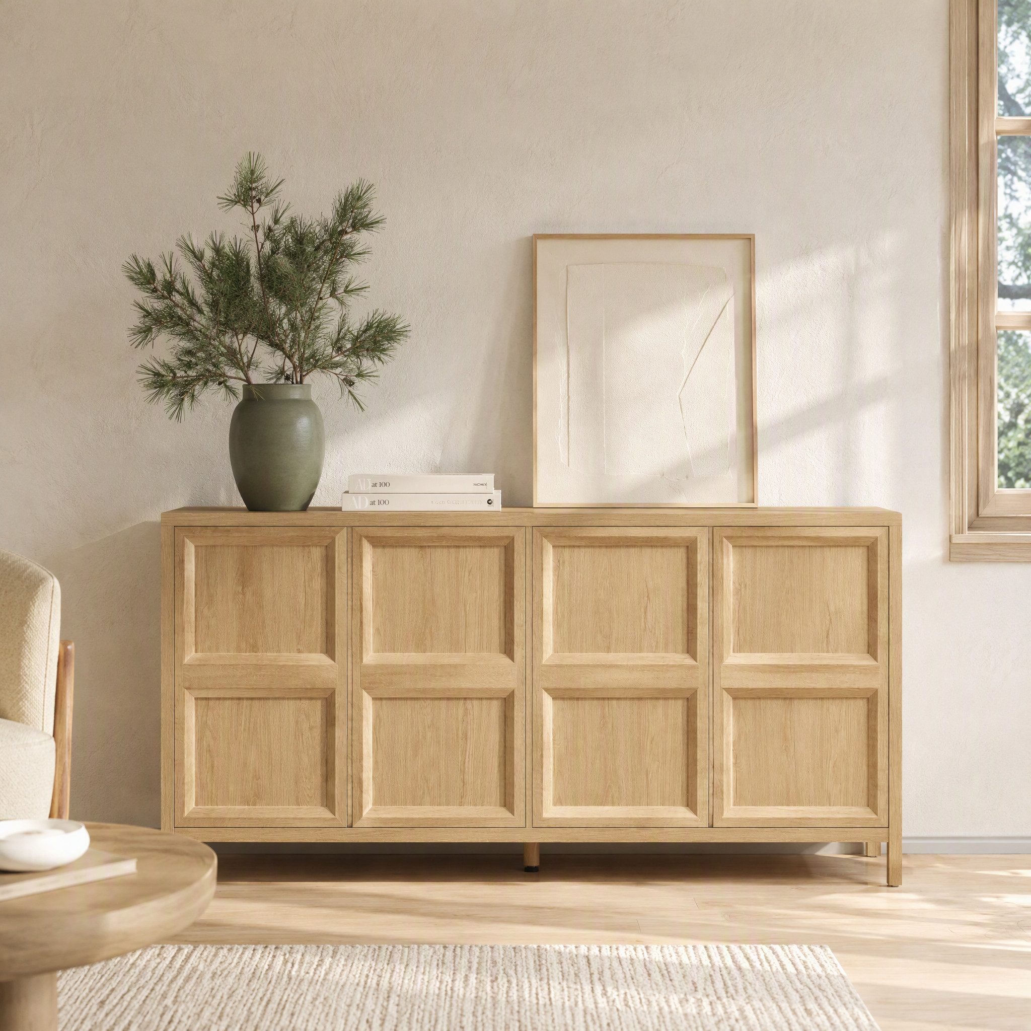 WILLIAMSPACE Seitenschrank WILLIAMSPACE Sideboard 160 cm Eiche hell Tip-On Soft-Close
