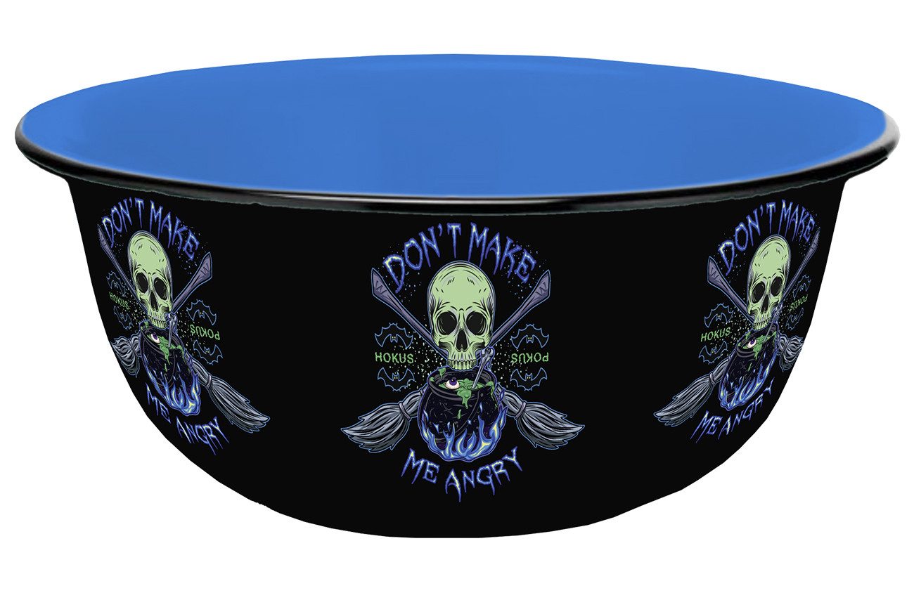 Geda Labels GmbH Müslischale Skull Witchcraft Emaille-Optik 600ml, Keramik, (1-tlg), Schwarz, 600 ml, spülmaschinengeeignet