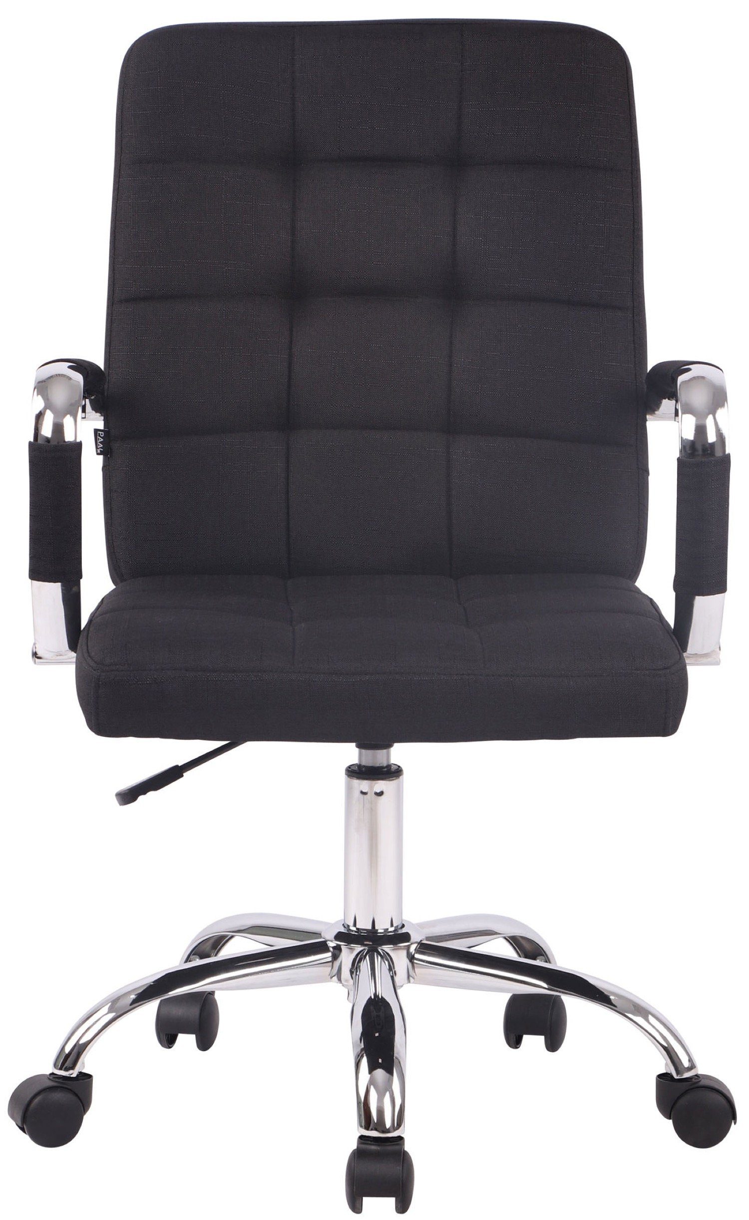 TPFLiving Bürostuhl Deal höhenverstellbar - chrom und schwarz drehbar Rückenlehne Metall (Schreibtischstuhl, Stoff Chefsessel, XXL), Bürostuhl Drehstuhl, - mit Sitzfläche: 360° Gestell: V1 bequemer
