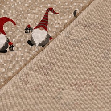 SCHÖNER LEBEN. Tischläufer SCHÖNER LEBEN. Tischläufer Weihnachtswichtel natur rot grau 40x160cm, handmade