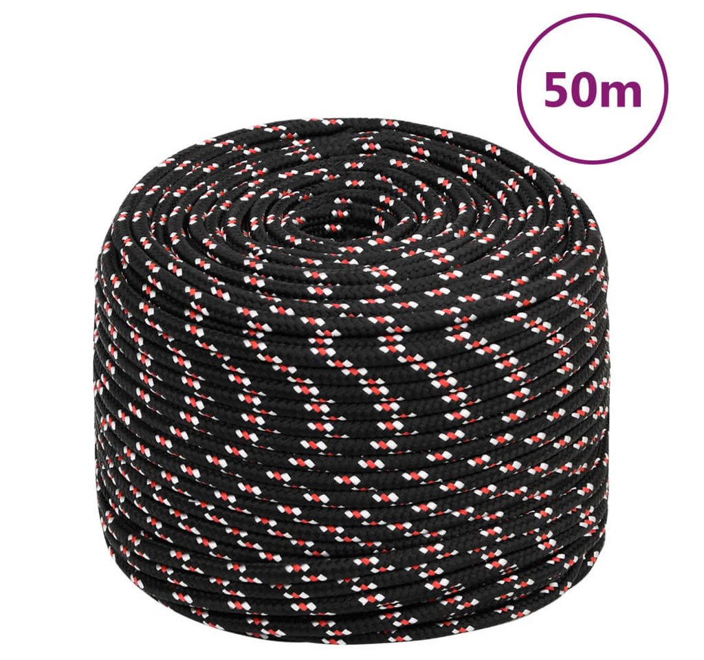 Thumbnail - vidaXL Seil, Bootsseil Schwarz 8 mm 50 m Polypropylen