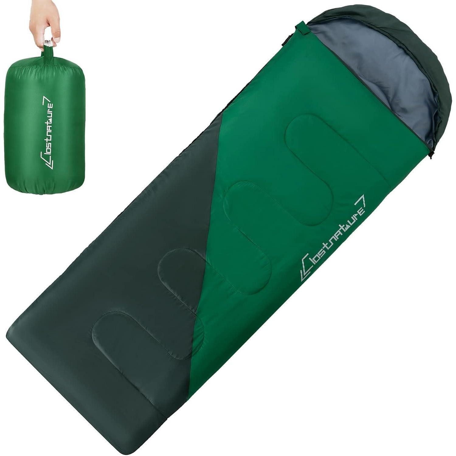 LuxusKollektion Biwakzelt Schlafsack Camping Outdoor Packmaß Reißverschluss Grün 1.3 KG