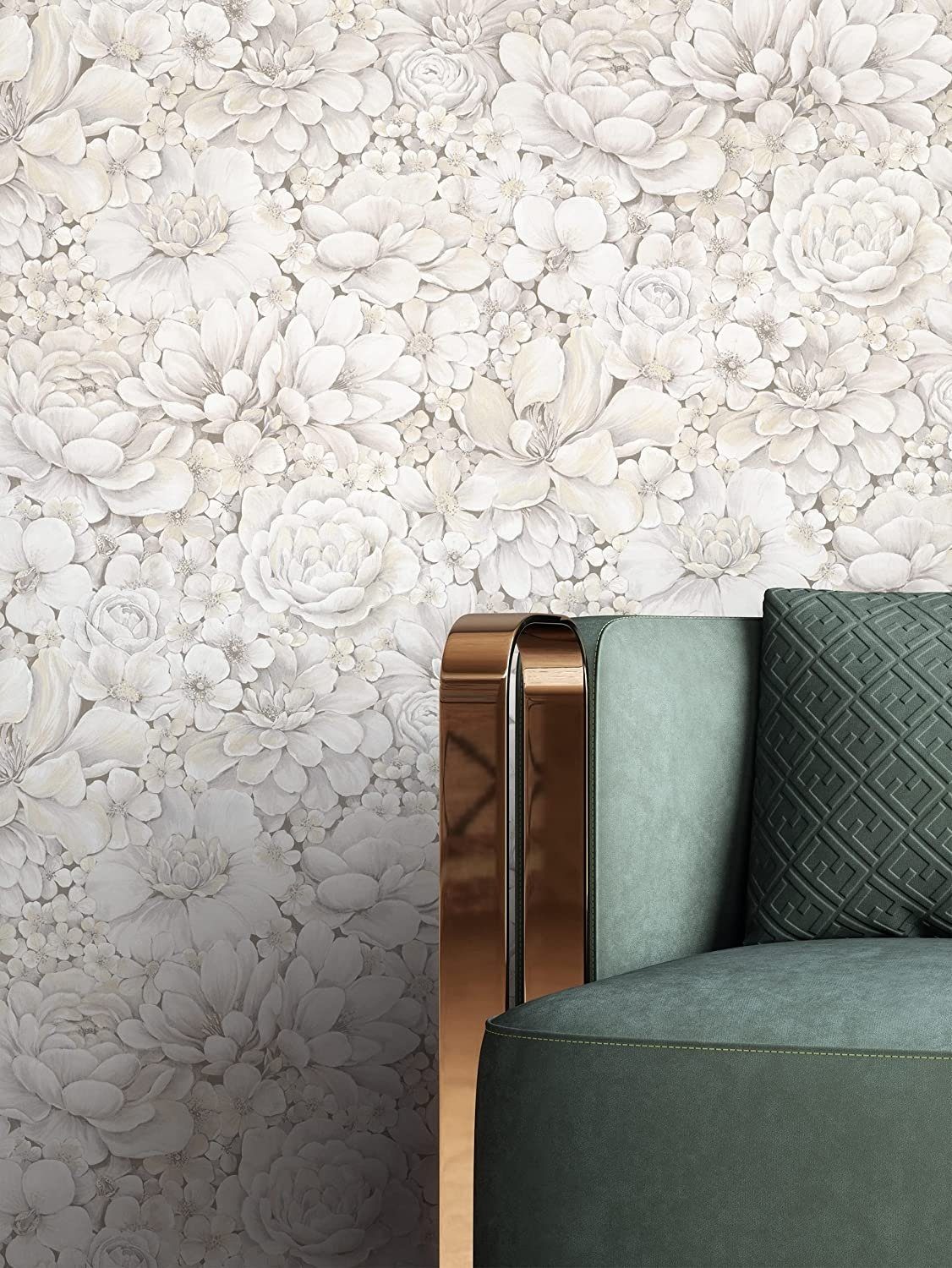 Newroom Vliestapete, Beige Tapete Floral Blumen günstig online kaufen