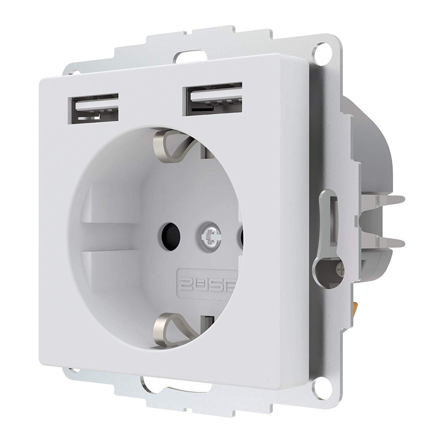 2USB Steckdose 2USB inchargePRO USB AA Steckdose 12W 2.4A Mattes Weiß