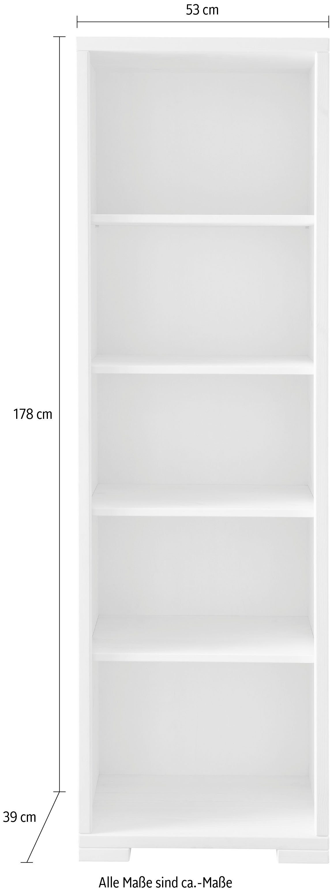 Lüttenhütt Kinderregal cm | Standregal, Höhe 178 massiv weiß Vita, Kiefer Bücherregal, weiß Regal