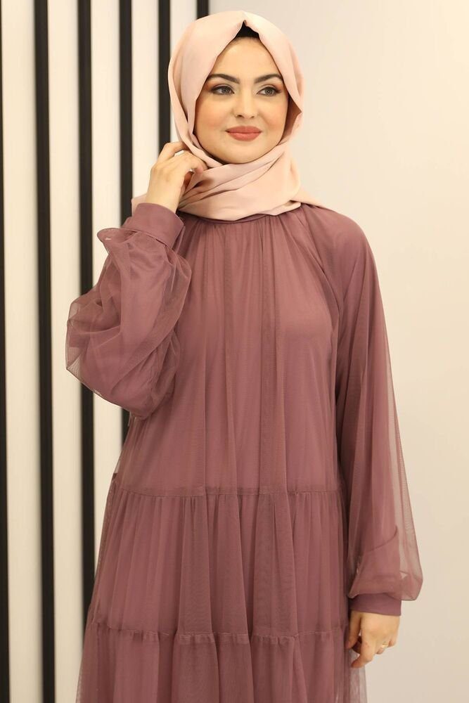 Modavitrini Tüllkleid Relax Abaya Abiye Damen günstig online kaufen