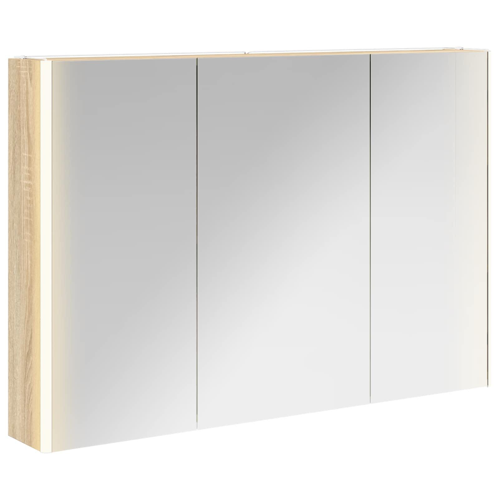 vidaXL Badezimmerspiegelschrank Badezimmerspiegelschrank Sonoma-Eiche 103,5 x 15,5 x 70 cm (1-St)