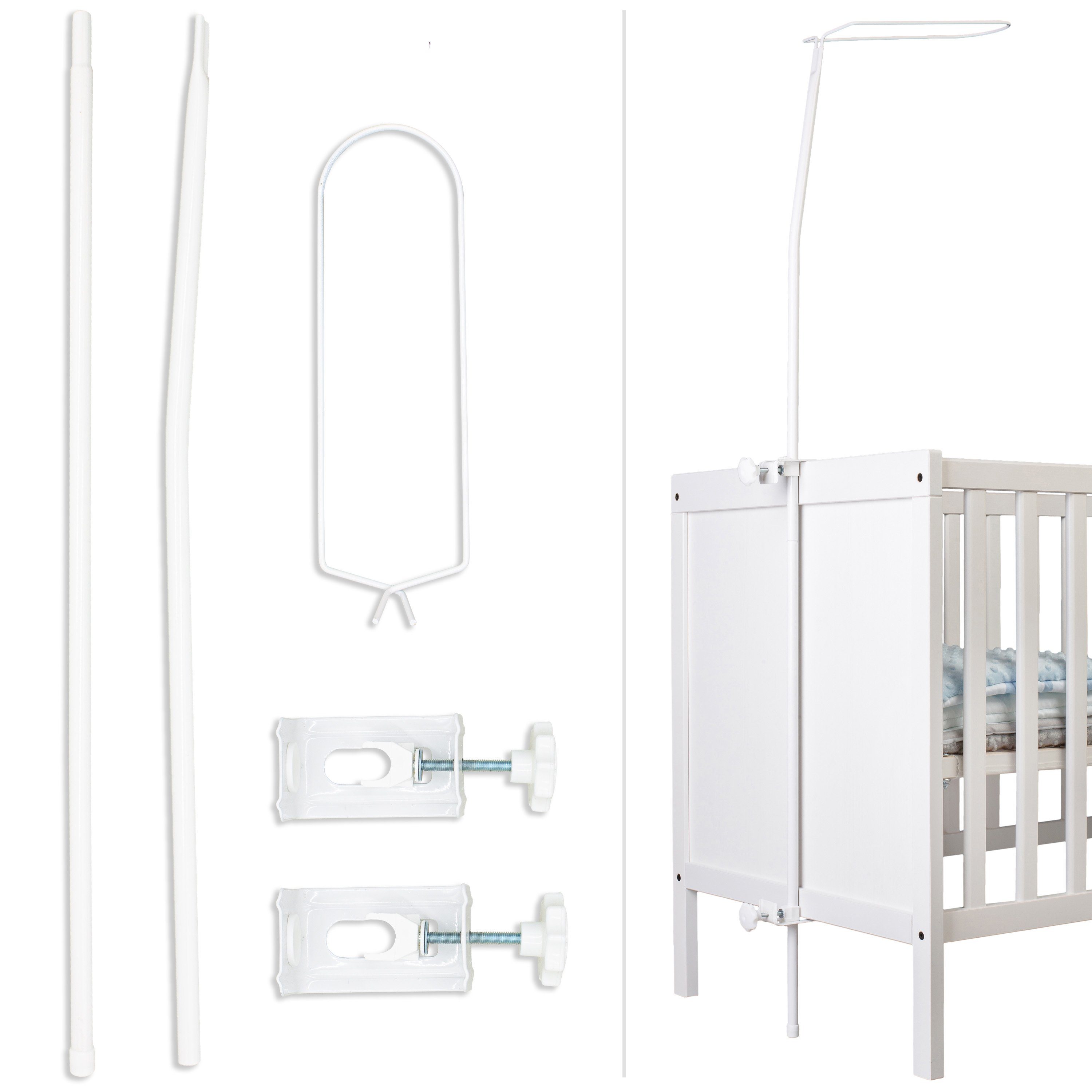 Babykajo Betthimmel (5-tlg), Himmelstange für Babybett – Stange für Betthimmel Babybett i