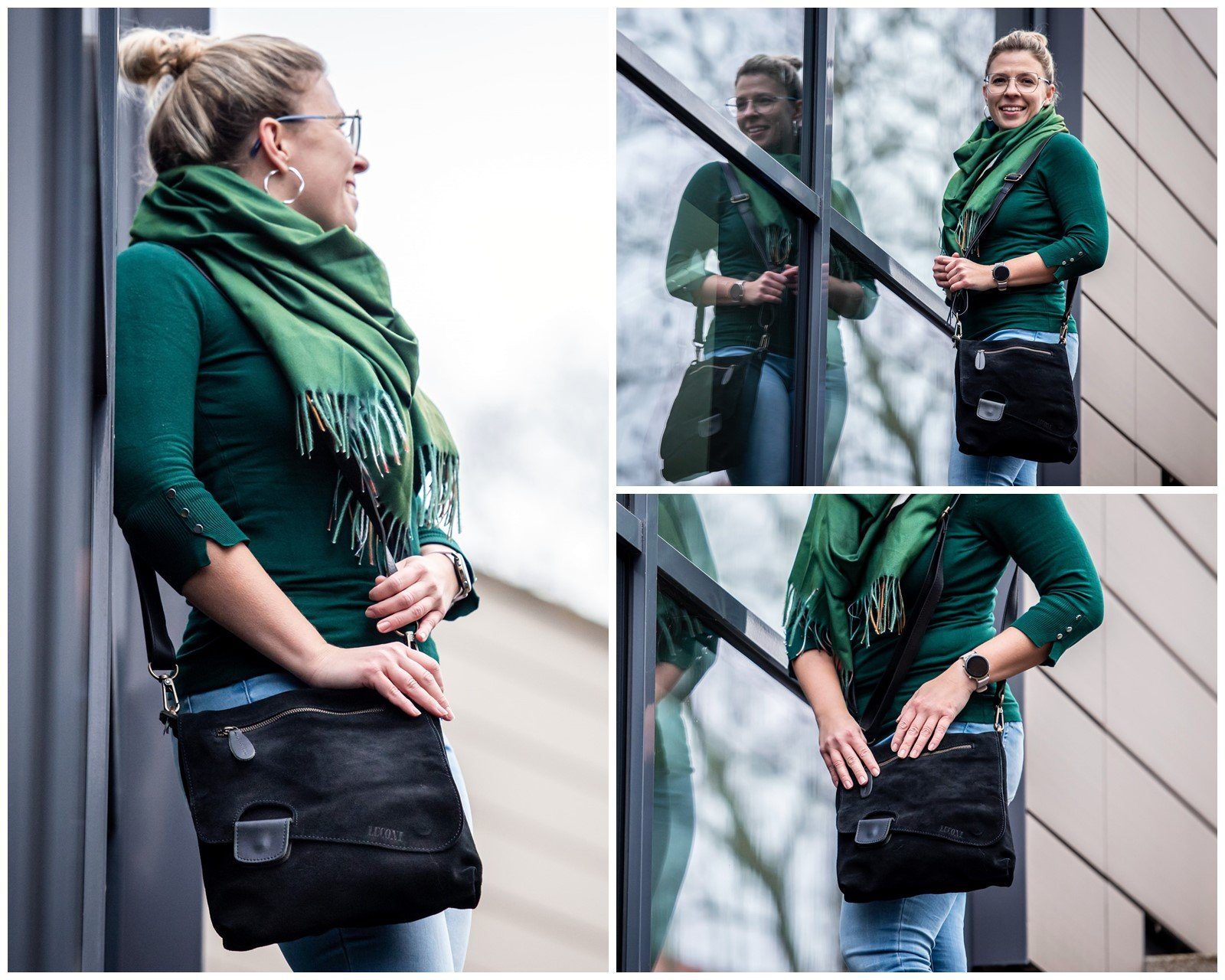 LECONI Umhängetasche Handtasche Ledertasche Damen Schultertasche günstig online kaufen