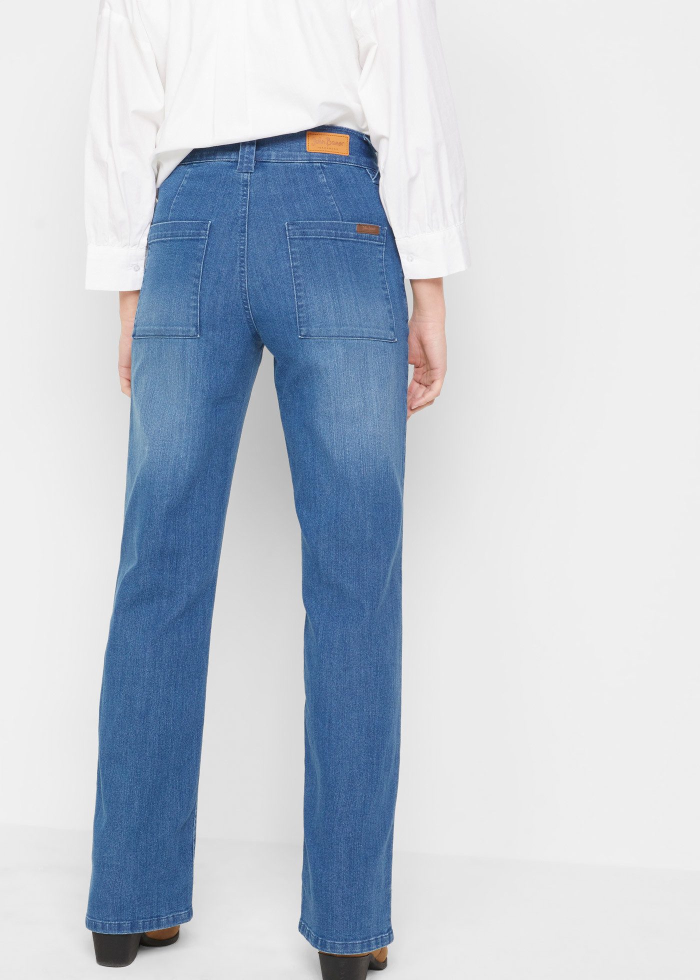 bonprix Straight-Jeans mit Taschen und Knopfleiste vorn günstig online kaufen