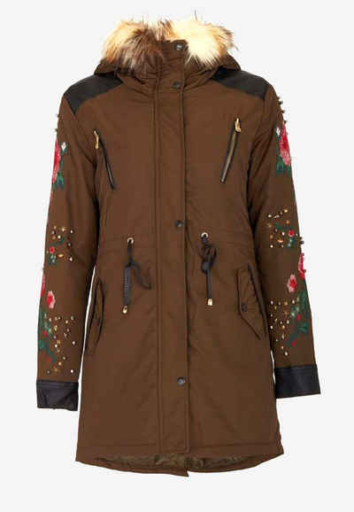 Cipo & Baxx Outdoorjacke mit stylischer Kunstfellkapuze