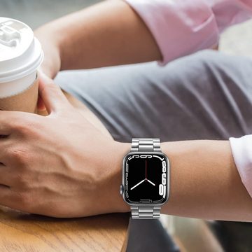 Alster Herz Smartwatch-Armband Apple Watch Armband Ersatz Band Edelstahl, Unisex, A0580, passend für iWatch 1-9 und Ultra/SE