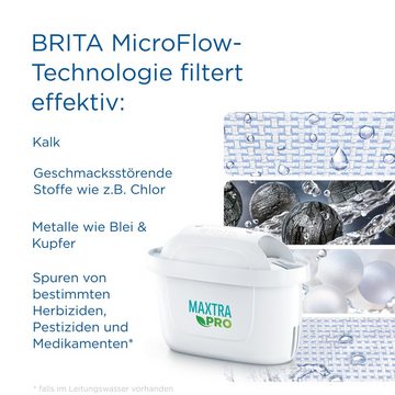BRITA Wasserfilter BRITA Glas Wasserfilter-Kanne, inkl. 1 MAXTRA PRO ALL-IN-1 Filterkartusche