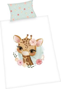 Babybettwäsche Giraffe, Baby Best, Renforcé, 2 teilig, mit liebevollem Motiv