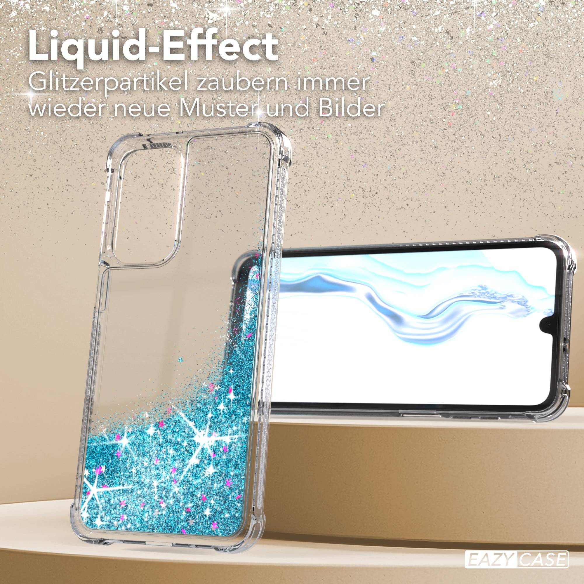 EAZY CASE Handyhülle Liquid Glittery Case für Samsung Galaxy A17 6,7 Zoll, Gloss Slimcover Girly Backcover Bling Phone Case kratzfeste Cover Blau – Bild 4 von 5
